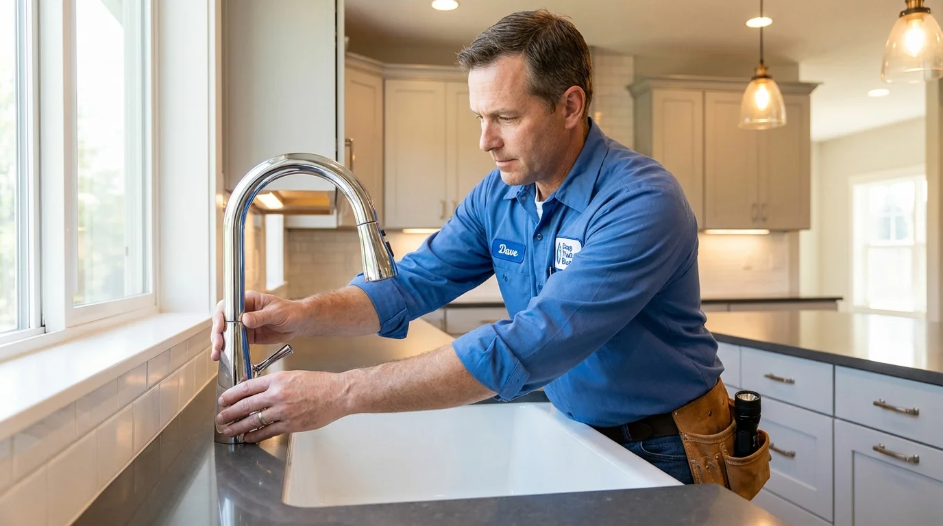 Kitchen faucet installation by Johns Plumbing LLC in Worcester
