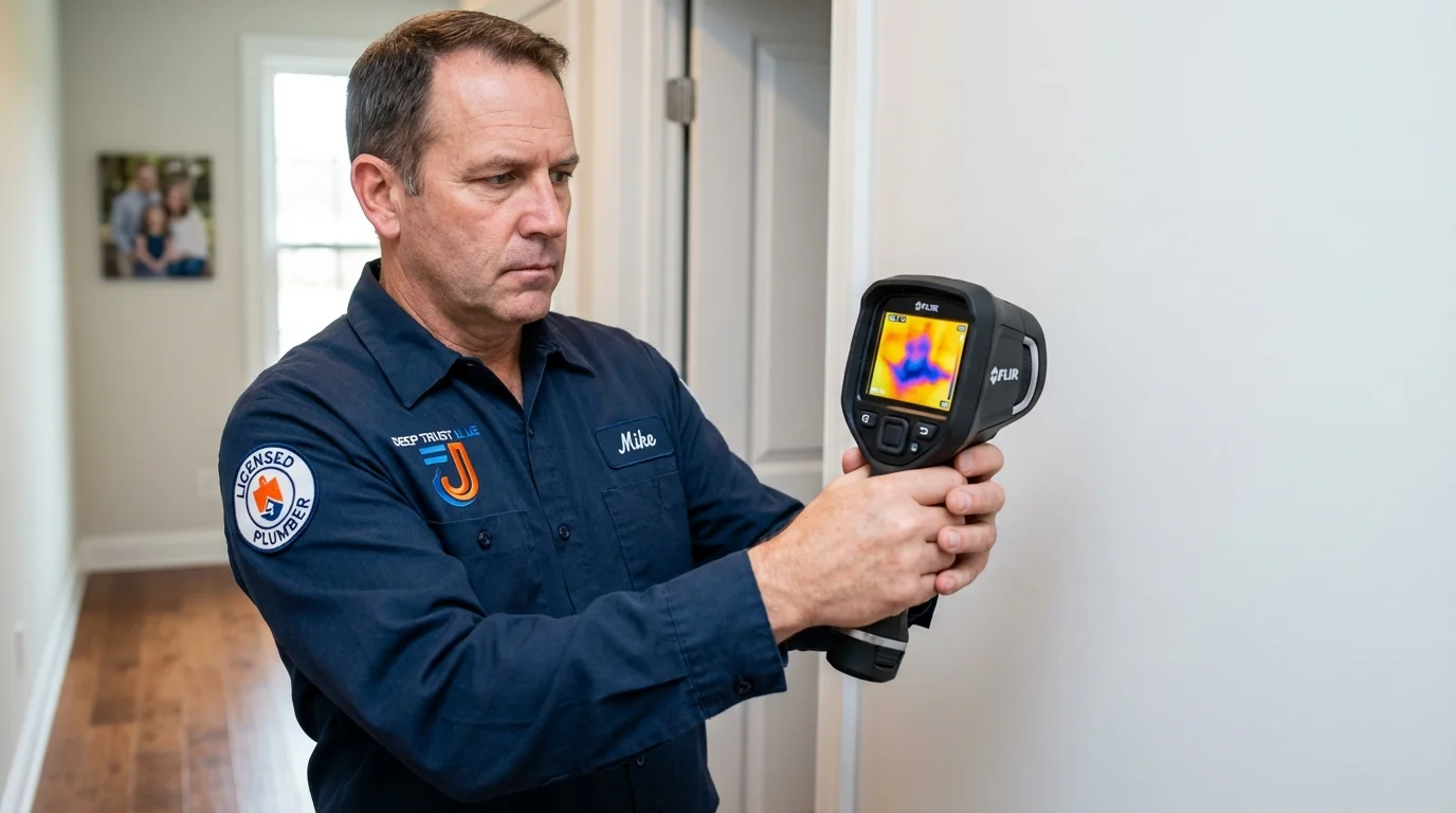 Thermal imaging leak detection by Johns Plumbing LLC in Worcester